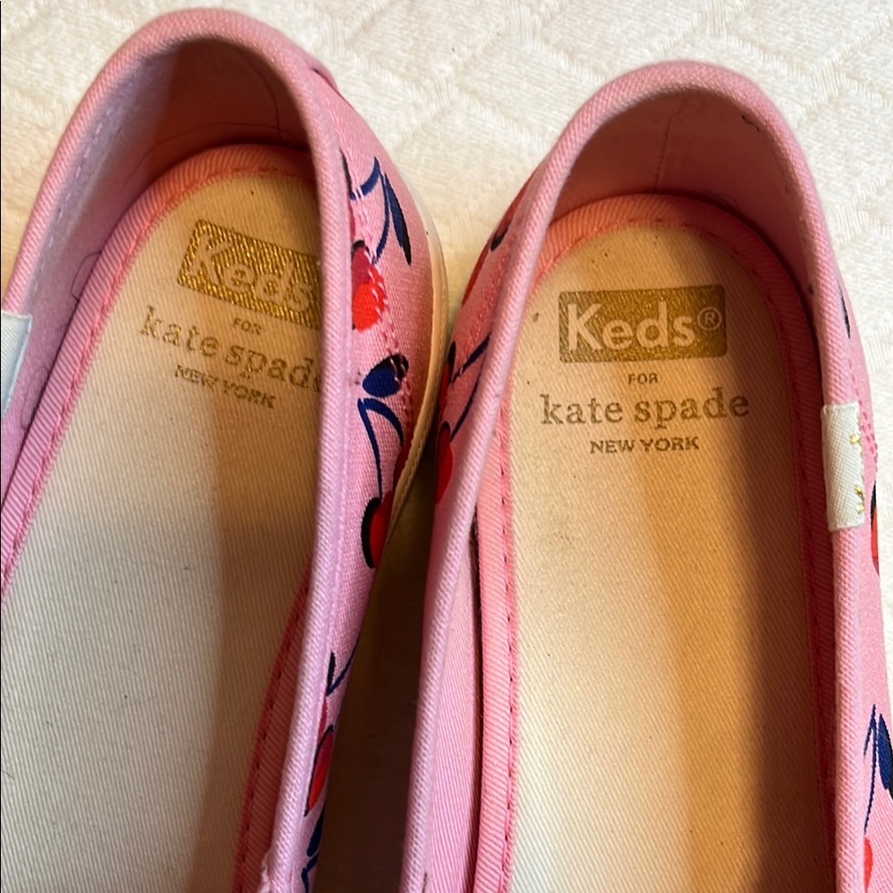 Kate Spade x Ked’s like new Pink and Red Cherry slip on loafers, W size 9 - Picture 8 of 11